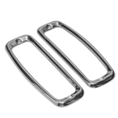 Tail Light Lens Bezels, Polished Stainless, 66-77 Bronco, pair